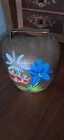 Handbemalte Glocke - Alpenblumen Motiv, Vintage Style