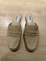 Dune London Pantoletten beige geflochten Grösse 39