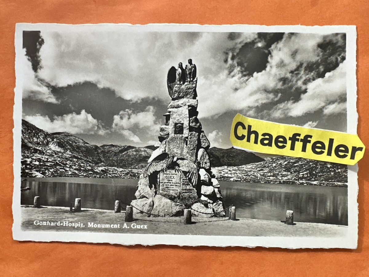 Cartoline postali: Alte Ansichtskarte Gothard Hospiz Denkmal A. Guerilla  – Usato da Zürich venduto da Chaeffeler