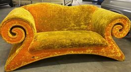 Original Bretz Designer Sofa – Gold/Orange Samt – Extravagan