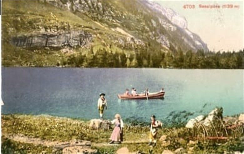 Ansichtskarten: Seealpsee mit Ruderboot – Gebraucht aus Ottikon b.Kemptth. von Neptun1974