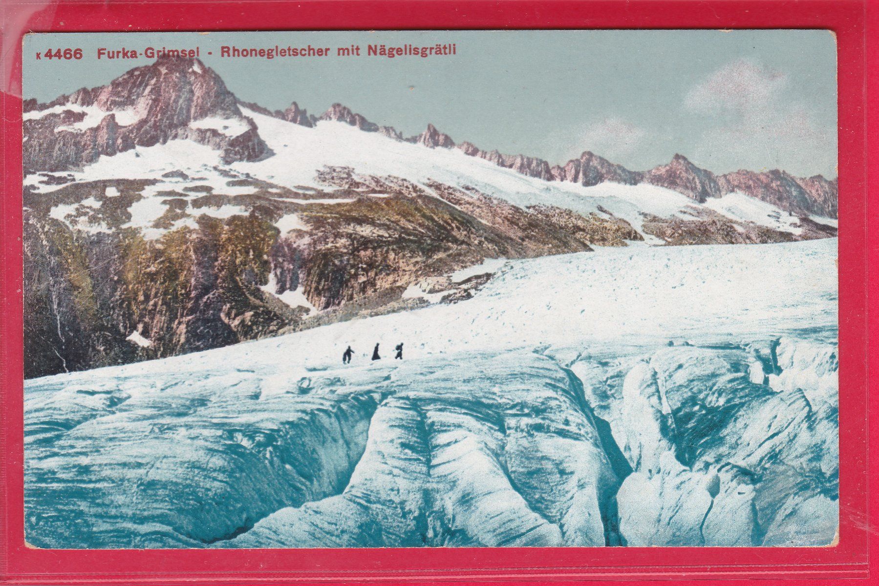 Ansichtskarten: FURKA-GRIMSEL, RHONEGLETSCHER MIT NÄGELISGRÄTLI – Gebraucht aus Oberrieden von Gebirgsstelze