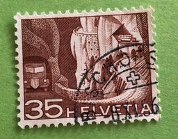 Nr.304 mit Stempel Alpenpoststrasse Technik und Landschaft
