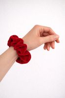 Samt-Scrunchies, Haarband, Haargummi, Scrunchie Damen, rot