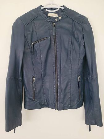 NAF NAF Lederjacke rauchblau Gr. 36 (F - 38)