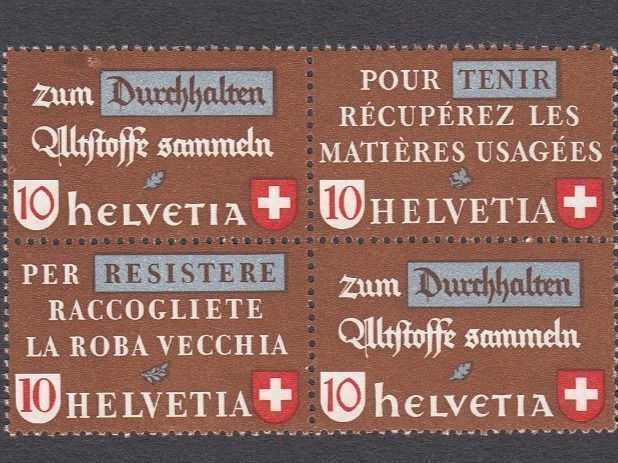 Tutti i francobolli: SBK 254.1.09 im 4er-Block postfrisch – Usato da Bürglen TG venduto da StampGraf