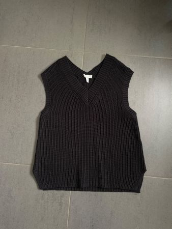 Gilet noir en maille H&M Strickweste