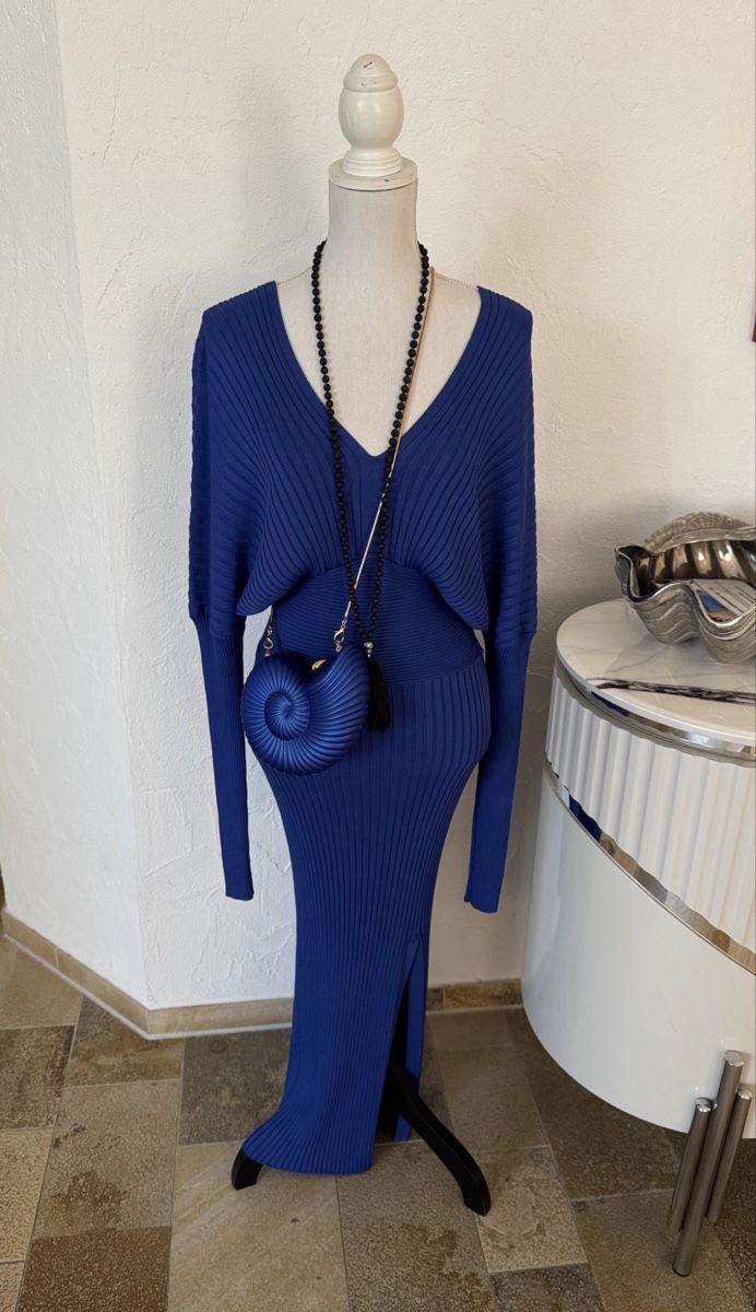 Vestiti: Rippstrick Kleid blau Grösse M neuwertig – Nuovo (secondo la descrizione) da Altendorf venduto da Ro 6