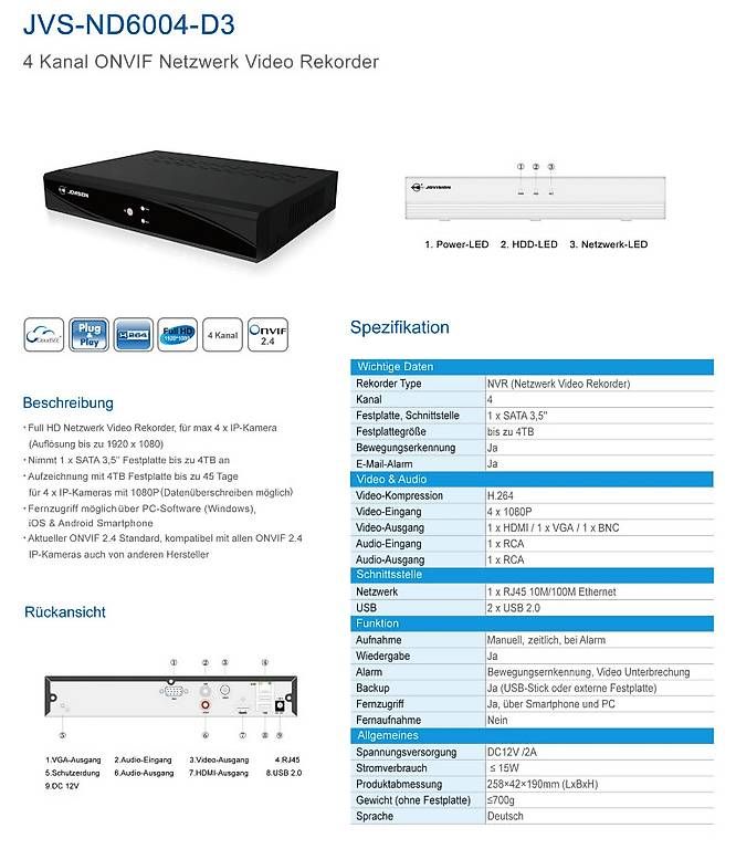 Aufnahmegeräte: Netzwerk Video Rekorder – Gebraucht aus Dietikon von inf_xq5h 2