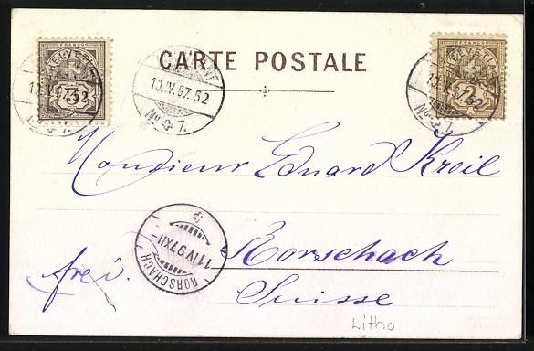 Cartoline postali: Litho Avenches, Panorama, Bazar Pfeiffer – Usato da Berlin venduto da bartko-reher 1