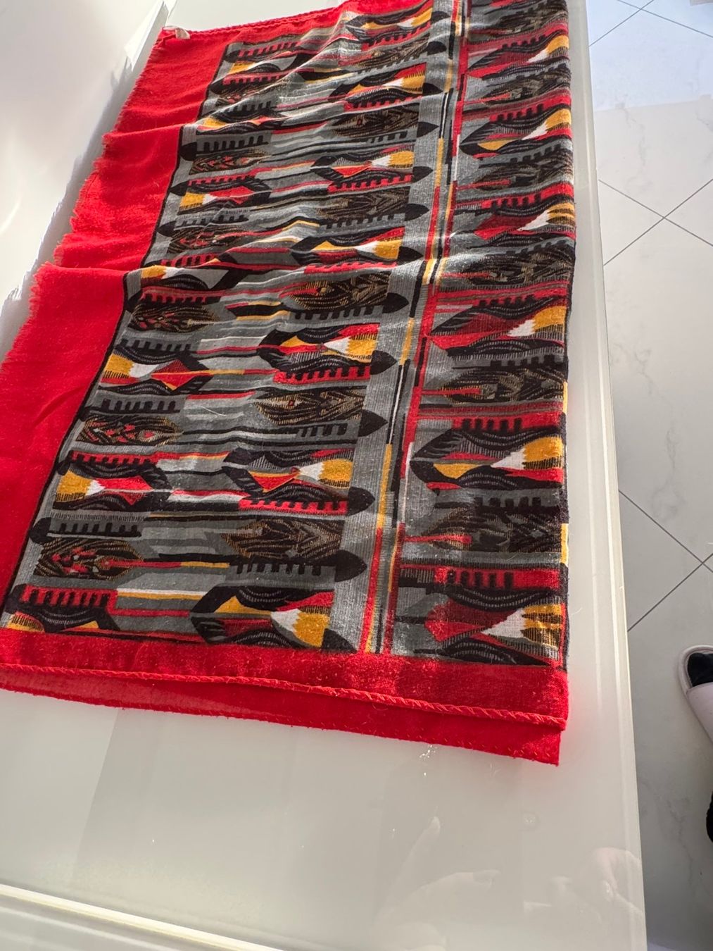 Foulard & Sciarpe: Farbenfroher Schal mit Muster, warm – Nuovo (secondo la descrizione) da Uhwiesen venduto da mic_kd6g 3