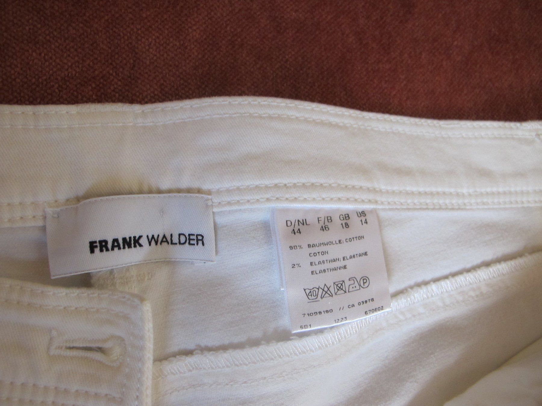 Pantaloni: Hose von Frank Walder Gr.44 weiss NEU – Nuovo (secondo la descrizione) da Löhningen venduto da Chimae67 2