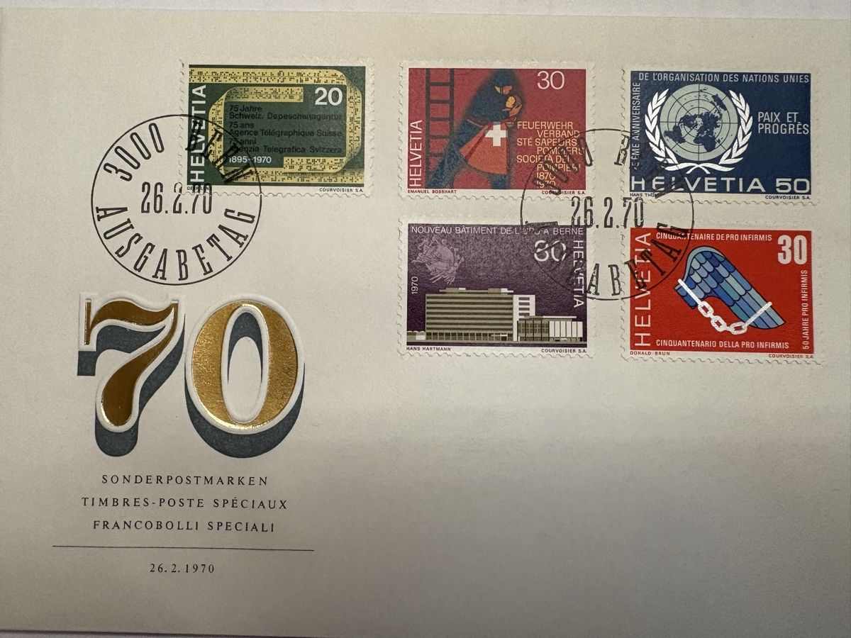 Tutti i francobolli: FDC Znr. 476 - 480 – Usato da Wohlen AG venduto da Eschiedsrichter