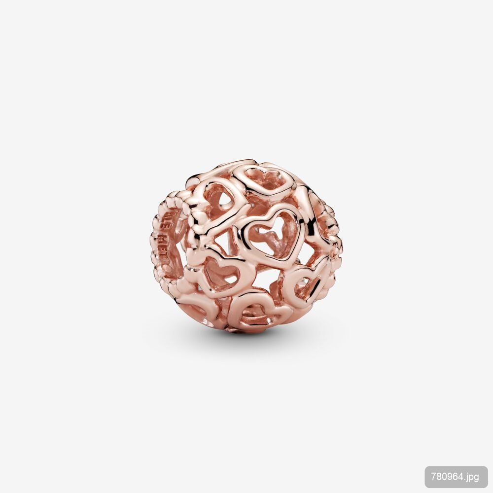 Pandora Ciondoli: Pandora, Charm parsemé de coeurs (780964) – Nuovo e nell'imballaggio originale da Lussery-Villars venduto da pousinete02