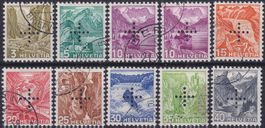 Dienstmarken: 19z-27z (geriffelt) gestempelt, K:285 signiert