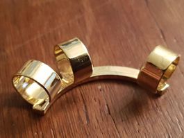 Ohrklemme Dreier Ring goldfarben