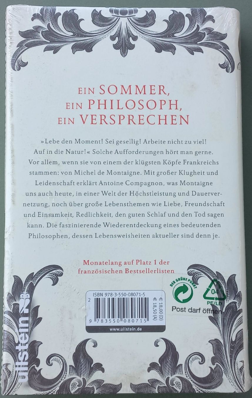 Libri: Anton Compagngon - Ein Sommer mit Montaingne – Nuovo e nell'imballaggio originale da Niederuzwil venduto da lubimaja 1