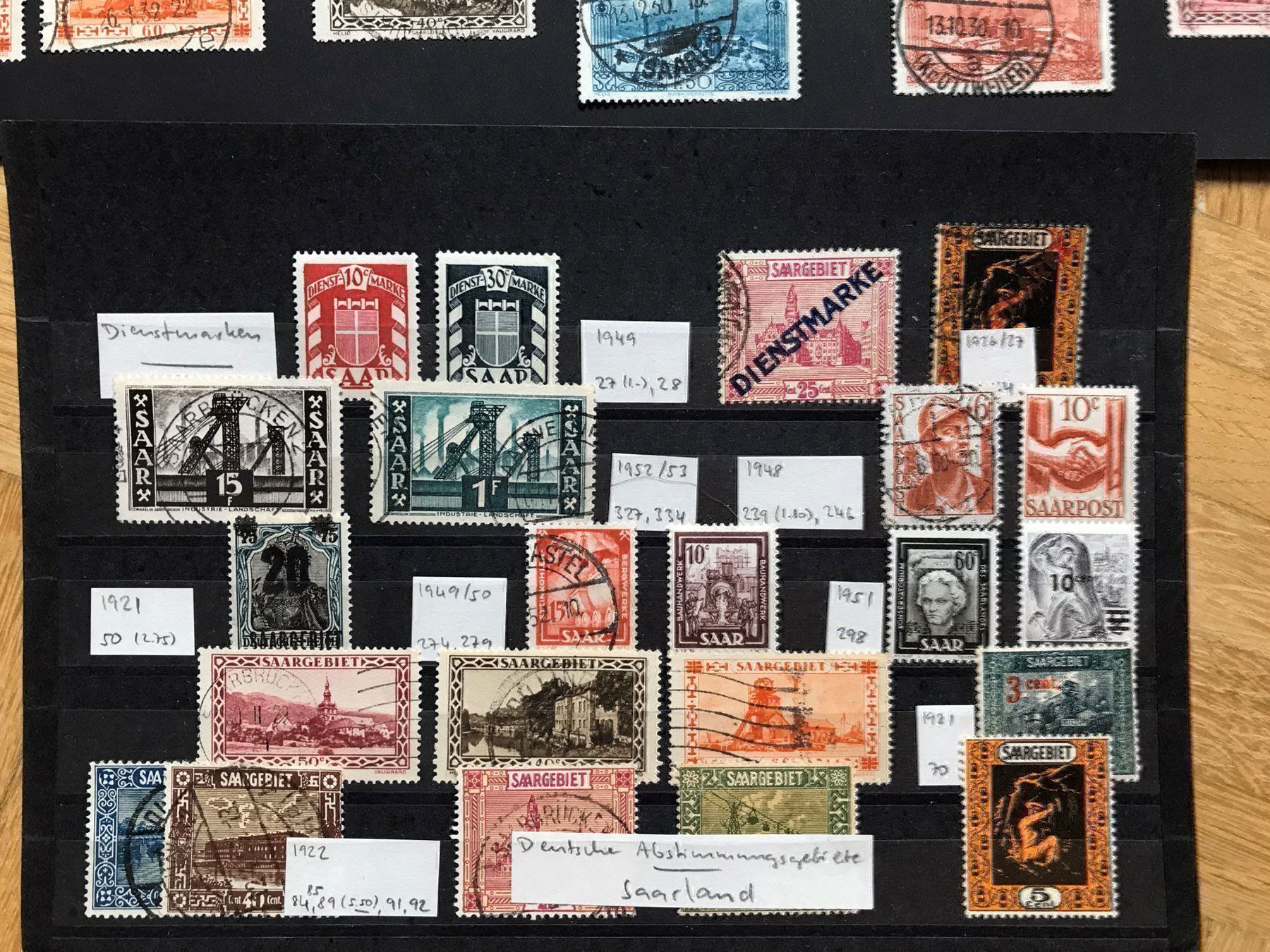 Alle Briefmarken: Kleinlot Saar/Saarland ab 1921 – Gebraucht aus stäfa von brandy66 2
