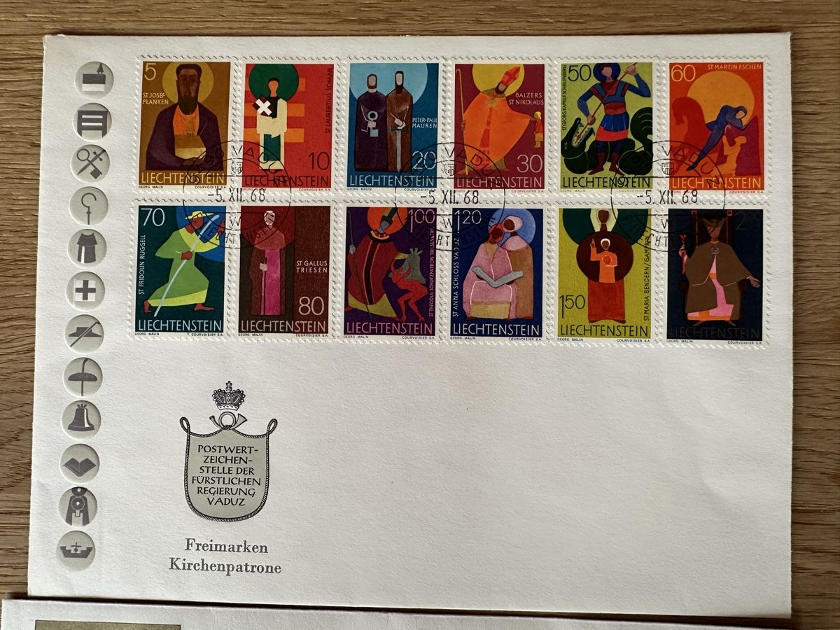 Tutti i francobolli: Lichtenstein - Block 1970 FDC, Freimarken 1968 – Usato da Schmitten / FR venduto da Samsara169 1
