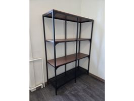 Étagère IKEA FJÄLLBO 100x136cm métal noir bois industriel