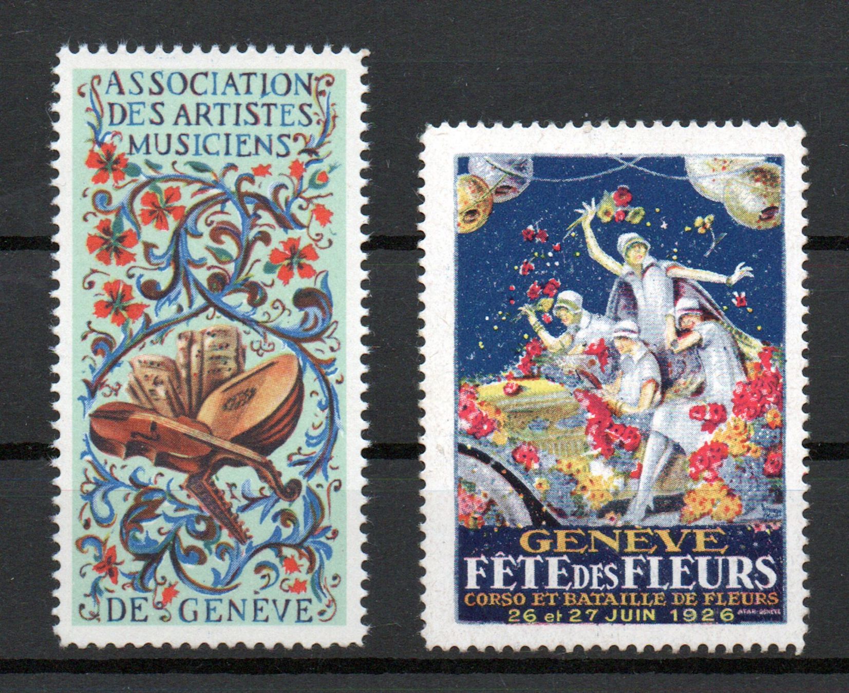 Alle Briefmarken: 2 alte Genfer Vignetten ** – Neu (gemäss Beschreibung) aus Ebikon von bowito