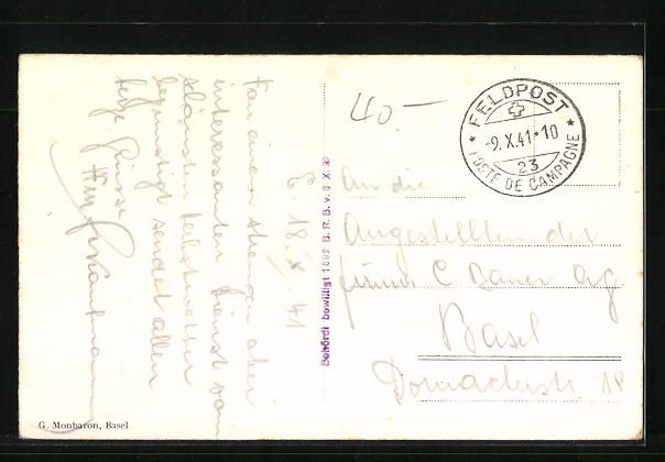 Cartoline postali: AK Eptingen, Ortspartie mit Kirche, 1941 – Usato da Berlin venduto da bartko-reher 1