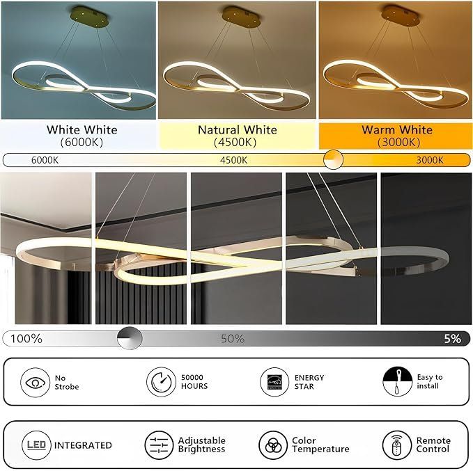 Kronleuchter & Deckenlampen: Pendelleuchte 57W Dimmbare LED Höhenverstellbar Deckenleucht – Neu und originalverpackt aus Herisau von Serenco 2