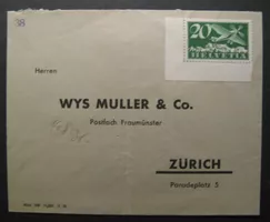 Briefumschlag Flugpost 20 Rappen 1938 ungestempelt