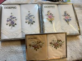 DOERIG Handstickerei Taschentücher, Set 6 Tlg., neu (i2)