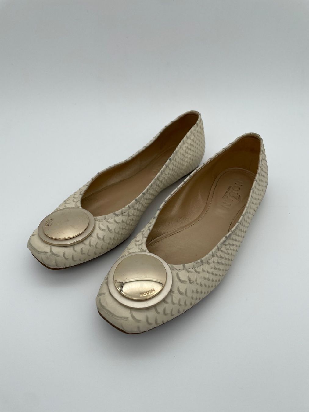 Hogan Scarpe da donna: Hogan H-Button Ballerina EU 36.5 Beige – Usato da Zürich venduto da shoe_shop 2