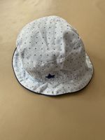 Baby Hat Reversible - light blue and White size 56