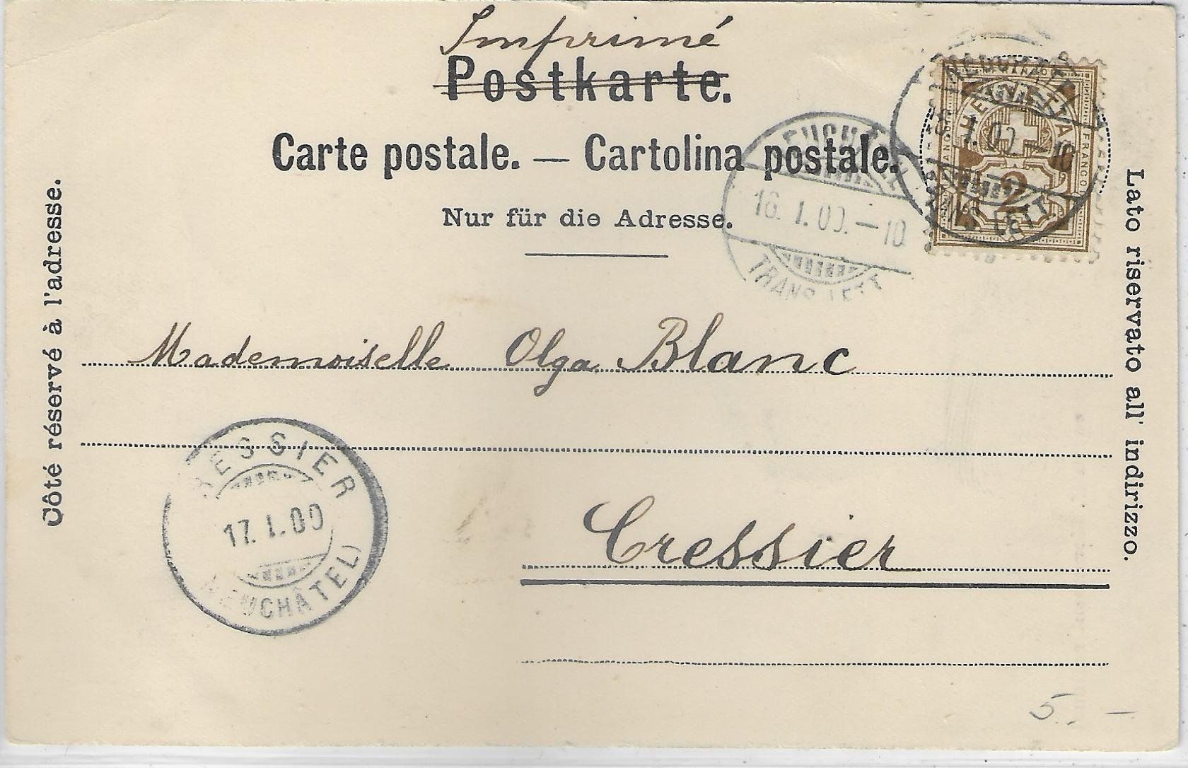 Cartoline postali: Neuchatel - Monument national – Usato da Ettingen venduto da Kartenplanet 1