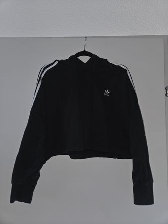 schwarzer und weisser Adidas Originals Kapuzenpullover