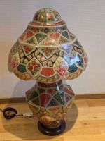Handbemalte orientalische Tischlampe aus Kamelleder