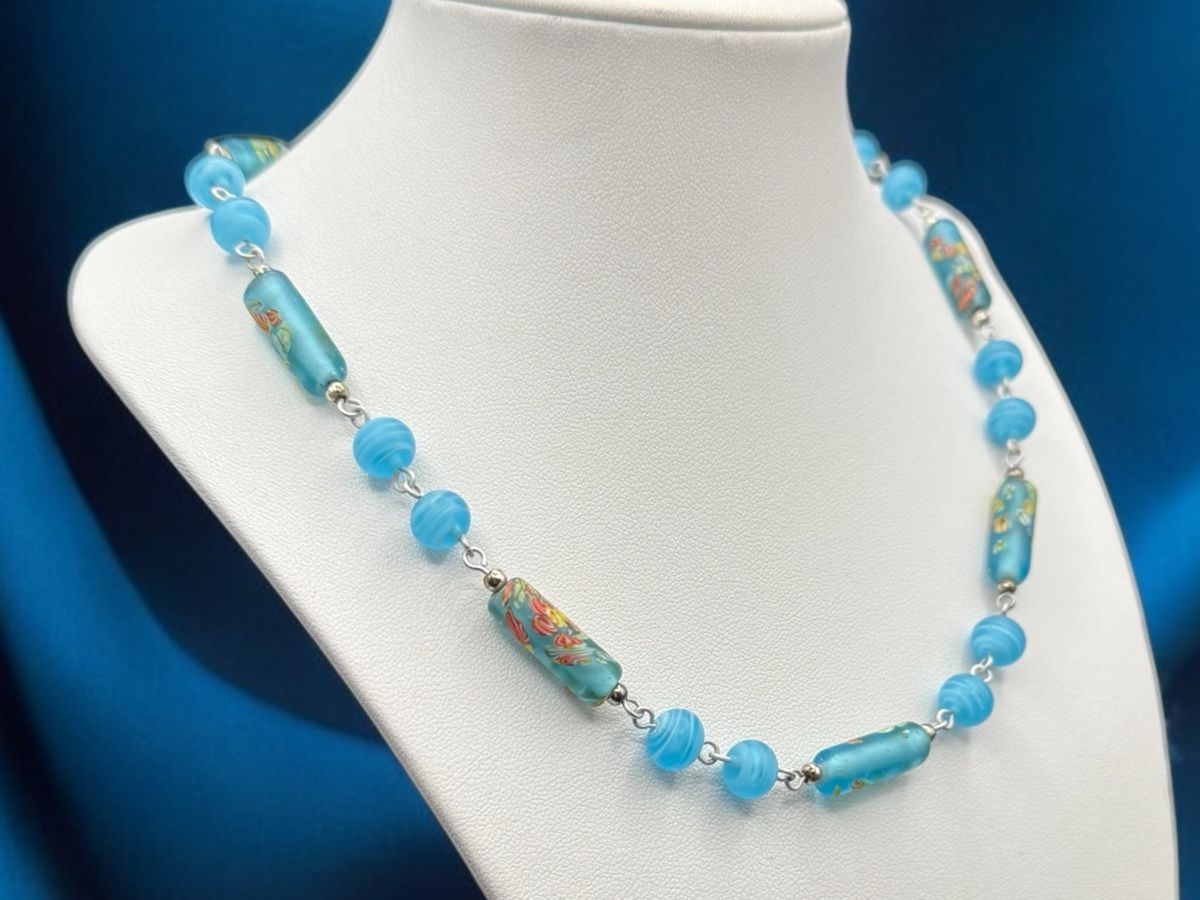 Catenine: Halskette mit blauen Glasperlen – Usato da Lamone venduto da LaCantinaMagica 4