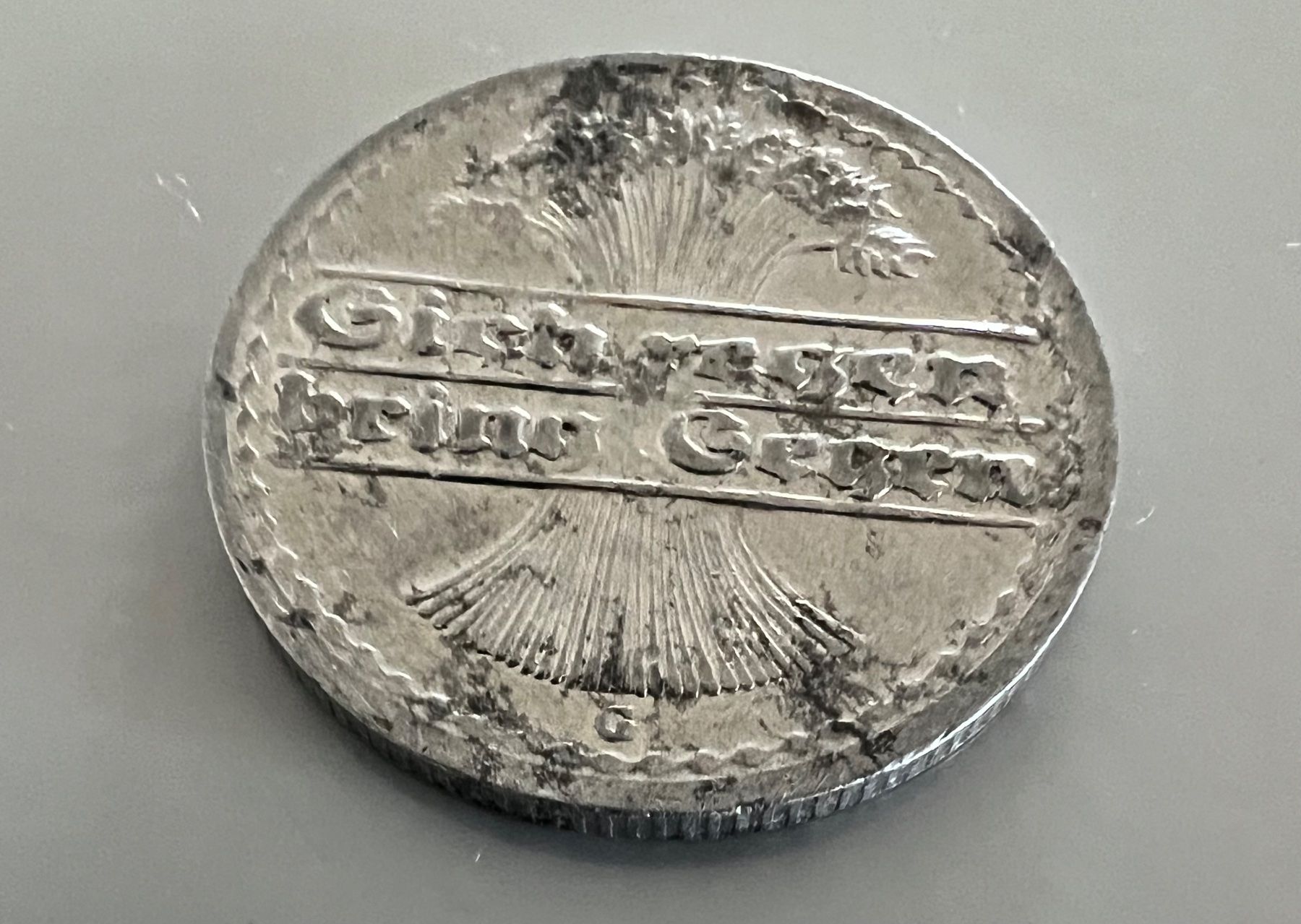 Tutti le monete: Deutschland 50 Reichspfennig 1920-G – Usato da Adliswil venduto da 0ml4t