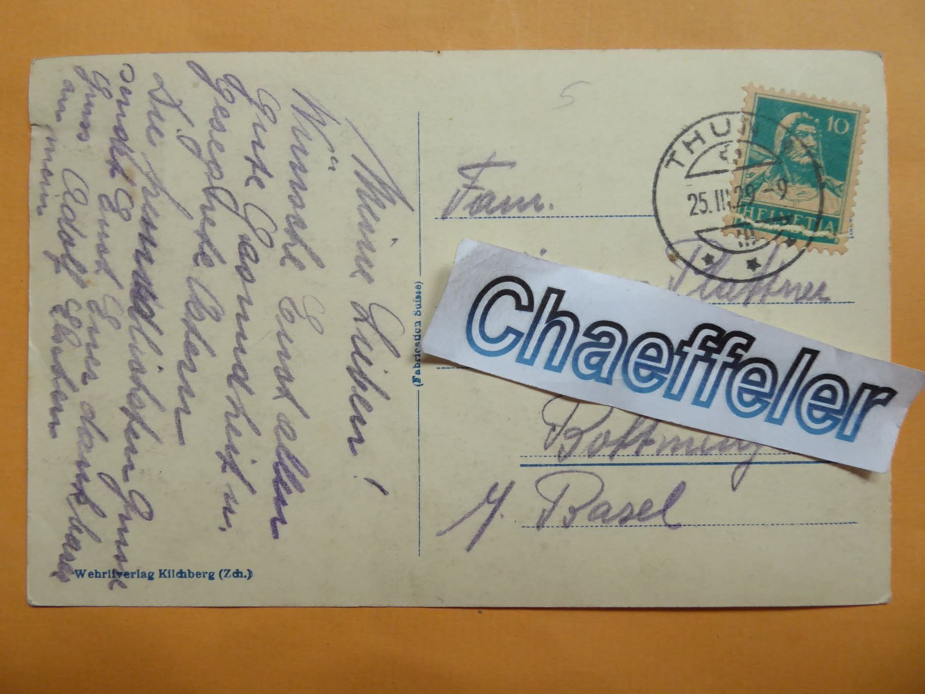 Cartes postales: 1929    31653 Thun.  Das Schloss – D'occasion à Zürich par Chaeffeler 1