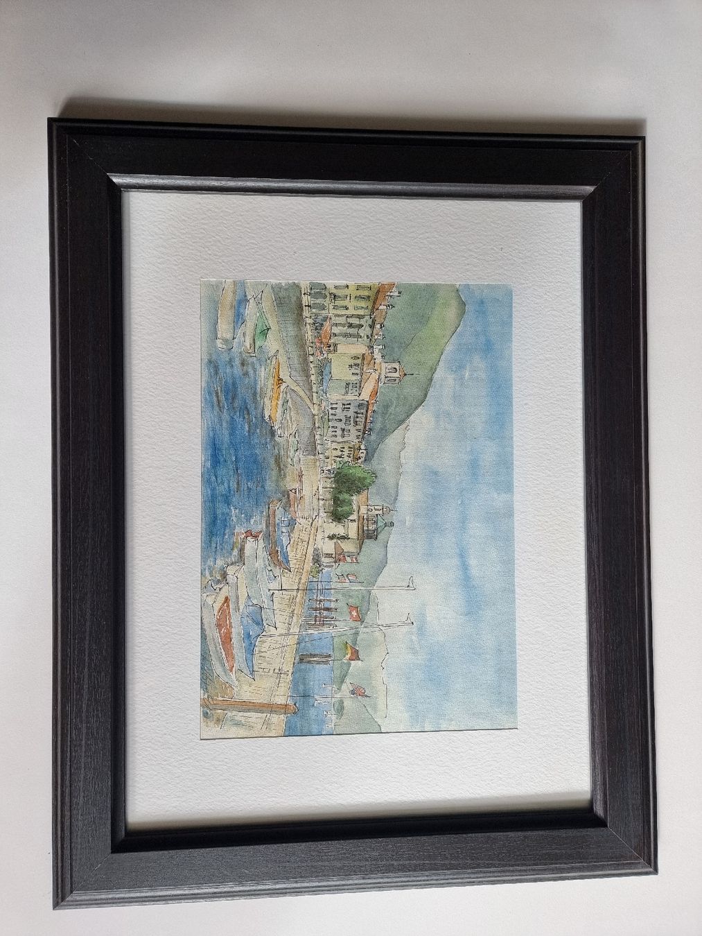 Gemälde: ANTON HUTIGER sig.Aquarell (Cannobio IT.) mit Rahmen – Gebraucht aus Gersau von grafik-kunst 4