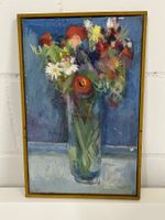JOSEF KELLER Ölgemälde Blumenstrauss im Glas signiert 1949