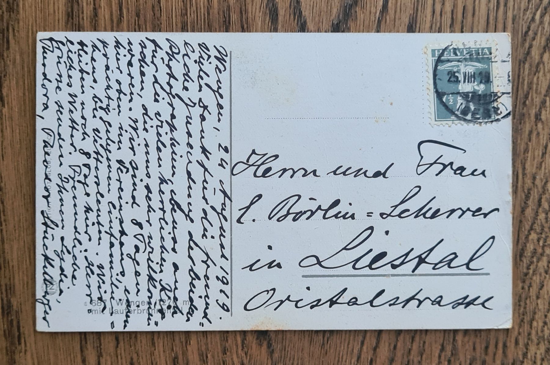 Cartoline postali: Wengen mit Lauterbrunnen 1919 – Usato da Ebikon venduto da Donar50 1