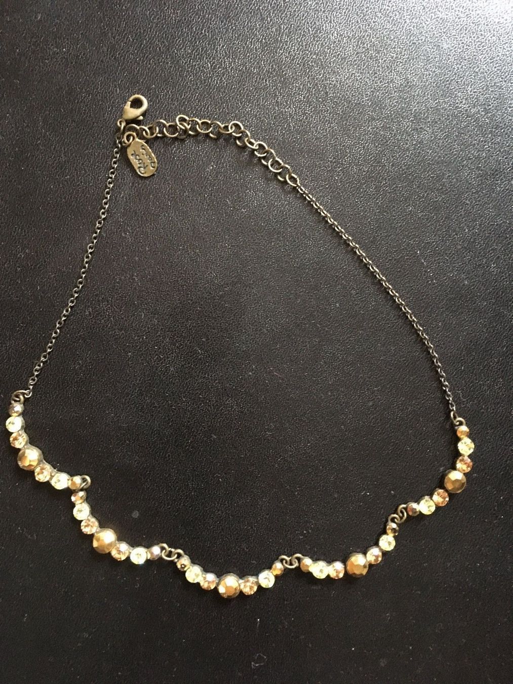Ketten: Collier ras de cou strass or jaune brun Kaki – Gebraucht aus Genève von Libellule477 1