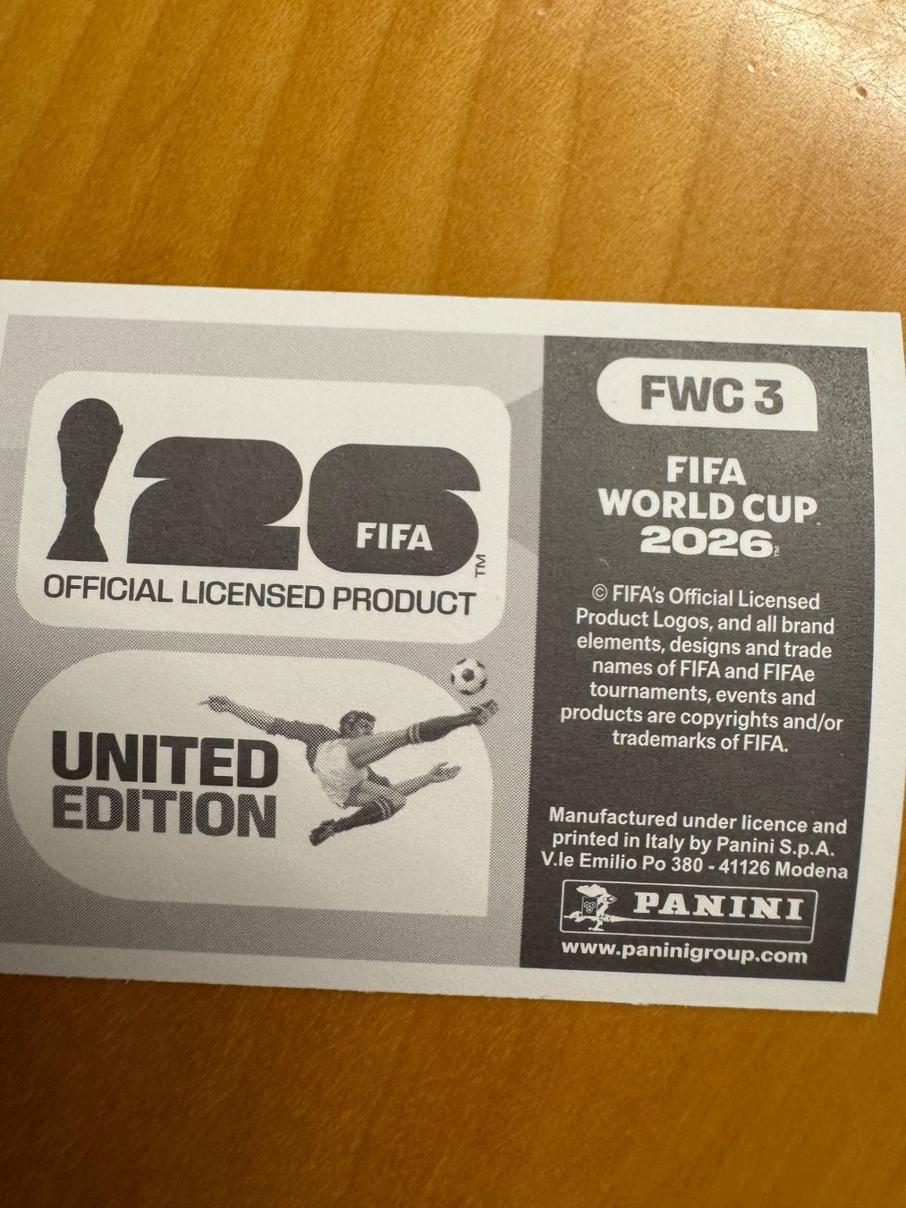 Panini Carte collezionabili: Panini WM 2026 - FWC 3 – Usato da Eschenbach SG venduto da Grummelzwerg 1