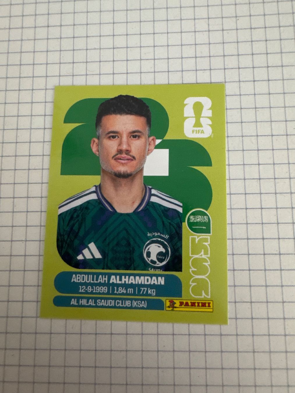 Panini Carte collezionabili: Panini Sticker WM 2026, KSA 20 Abdullah Alhamdan – Nuovo (secondo la descrizione) da Winterthur venduto da mathis-spielsteine