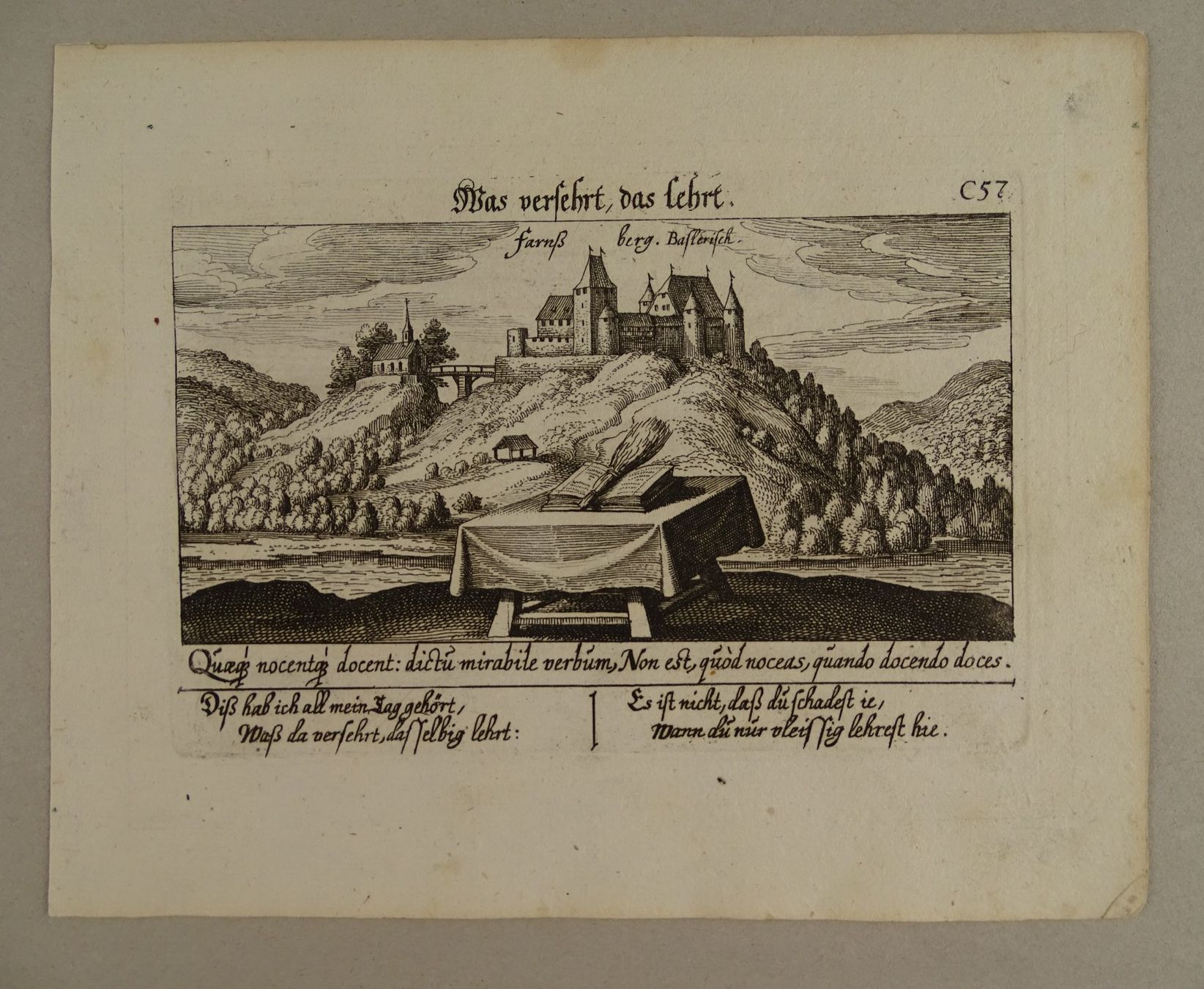 Stiche: FARNSBURG, BASEL-LANDSCHAFT, KUPFERSTICH UM 1630 – Gebraucht aus Grüningen von Kartensammler 1