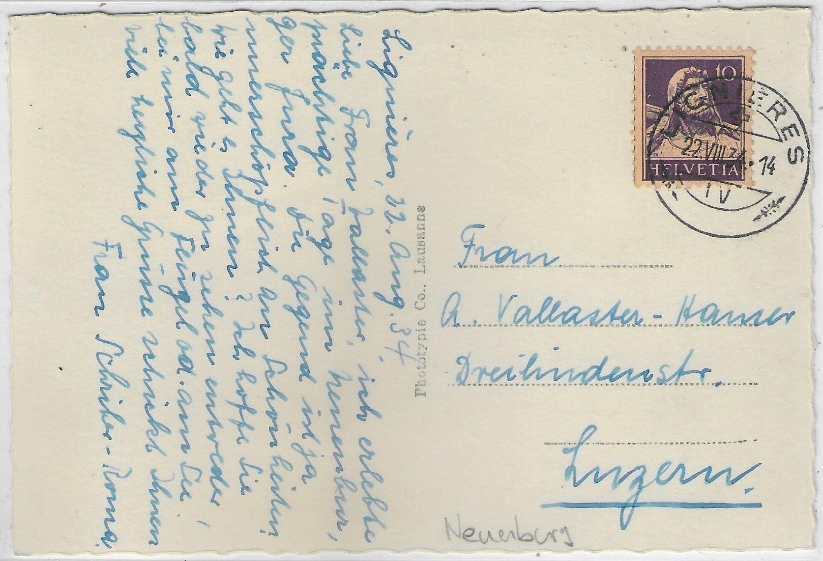 Cartoline postali: Au bord du lac de Neuchatel – Usato da Ettingen venduto da Kartenplanet 1