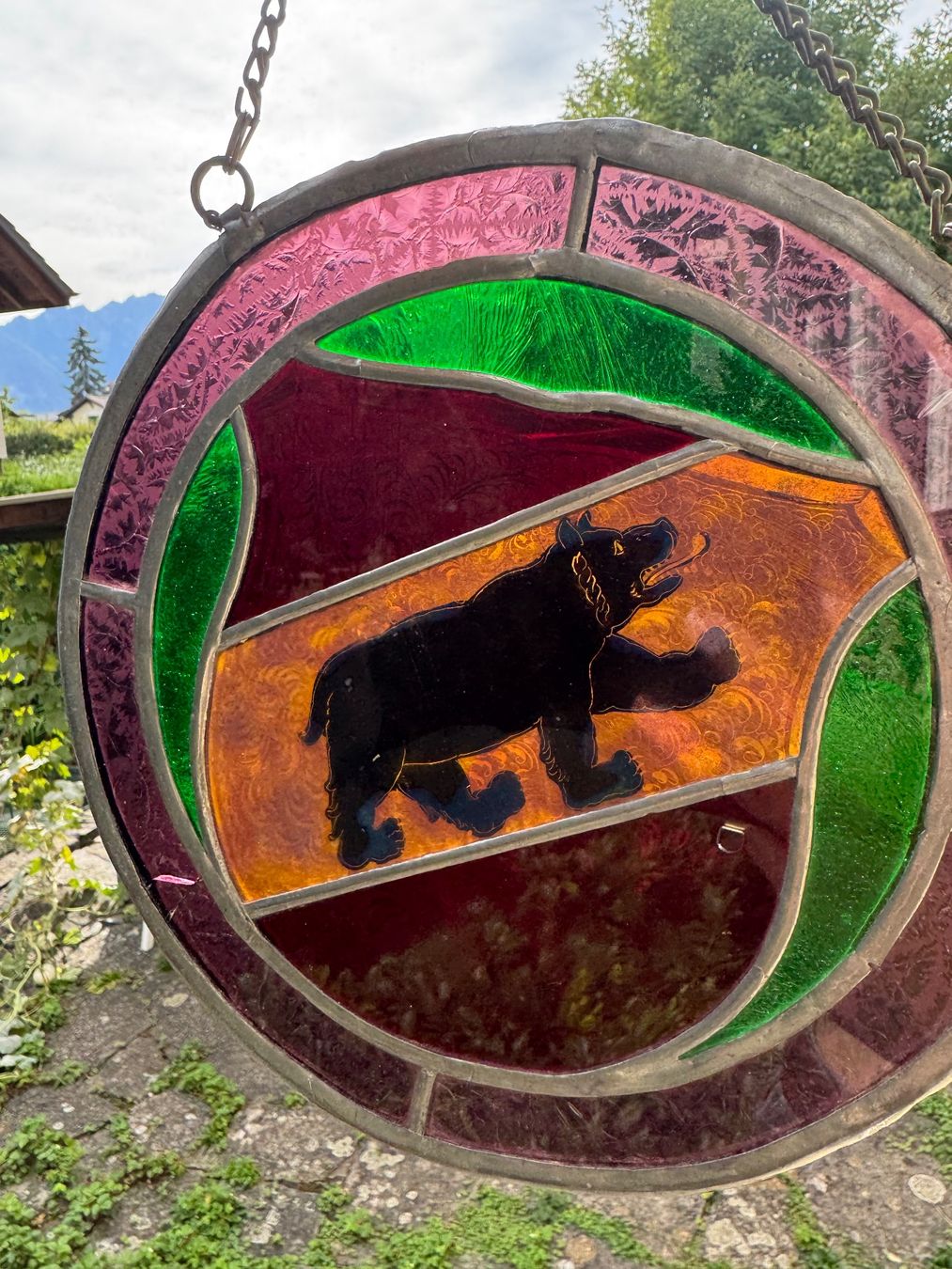 Tutte le decorazioni: Antikes Glasbild Wappen Bern – Usato da Hünibach venduto da s.leptir