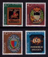 1981_B190-B193_Pro Patria_POSTSCHILDER_Splügen_Fribourg ! **