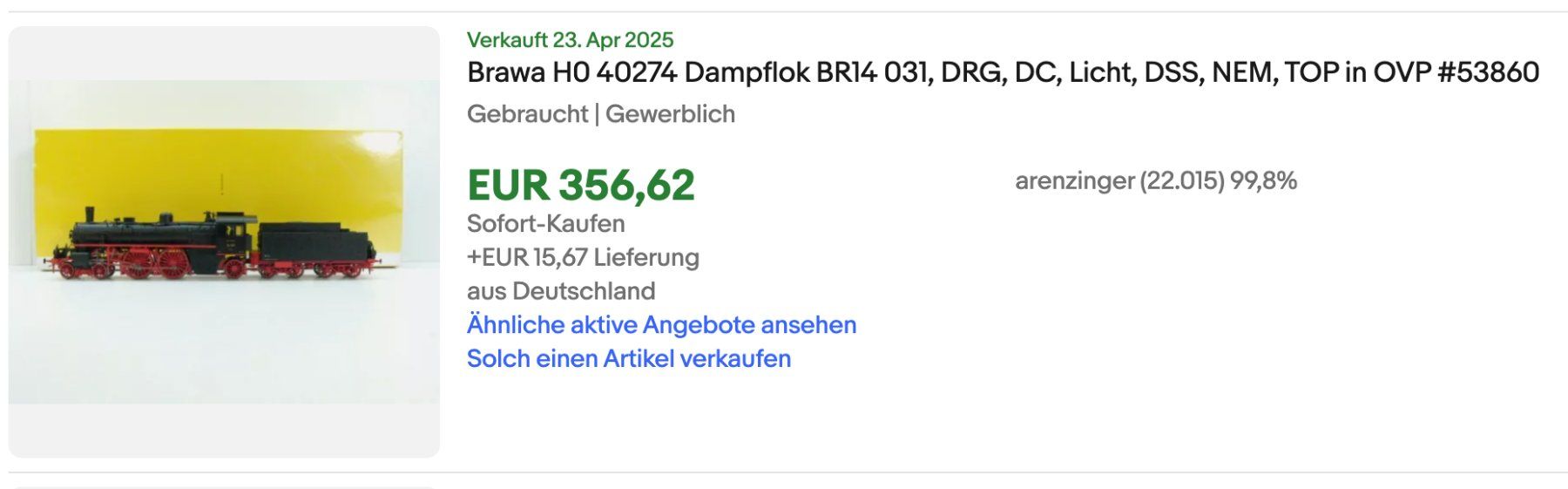 Brawa 40273 Dampflok S9 K.P.E.V H0 WS (Gebraucht) in St. Gallen für CHF