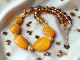 Neue Unikat 💎 Halskette baltischem Bernstein Butterscotch