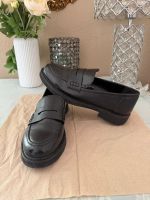 MARJIN Damen Leder Loafer Schwarz Grösse 40